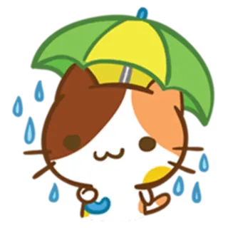 ☔ 猫, 傘, 雨, 可愛い, かわいい, 動物, ステッカー telegram sticker