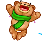 😄 bear, happy, excited, cartoon, celebration, teddy bear telegram sticker