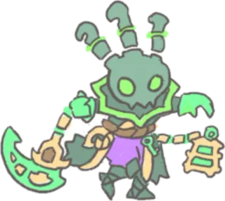 ⛓ персонаж, фэнтези, зеленый, милый telegram sticker