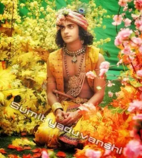 😕 Krishna Sumit Yaduvanshi Krishna, Hindu, deity, Indian, spiritual, religious, Hinduism telegram sticker