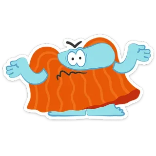 🤷‍♂️ Монстр, Мультфильм, Синий, Оранжевый, Злой telegram sticker