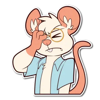 😣 rato, desenho animado, personagem, monóculo, engraçado, adesivo, antropomórfico telegram sticker