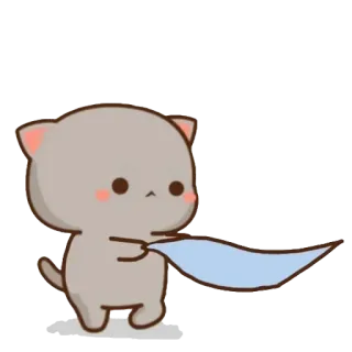 ❤️ cat, cute, cartoon, animal, peach whatsapp sticker