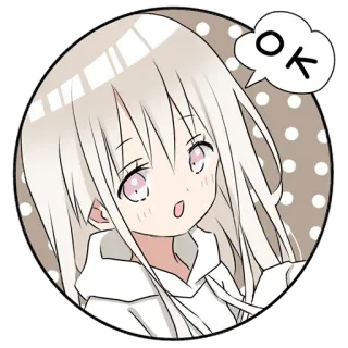 👌 OK anime, imut, cewek, oke, stiker, kartun telegram sticker