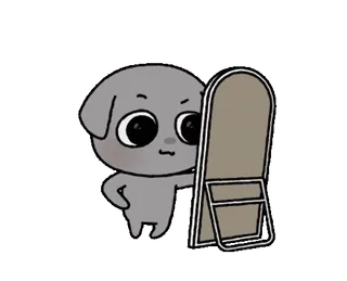 🐭 animal, cartoon, dog, chair, cute whatsapp sticker