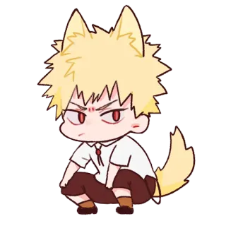 😒 Katsuki Bakugo My Hero Academia Anime, Manga, Boos, Schattig, Wolf, Bakugo telegram sticker