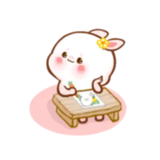💭 słodkie, królik, rysunek, zwierzę, kawaii whatsapp sticker
