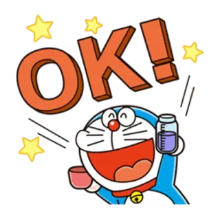 🆗 Doraemon OK! doraemon, ok, feliz, dibujos animados, anime telegram sticker