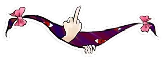 🖕 nhãn dán, ngón giữa, xúc phạm, cử chỉ, hài hước, nơ, tay, phim hoạt hình telegram sticker