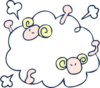 😡 ต่อสู้, การ์ตูน, เมฆ, ความขัดแย้ง, แกะตัวผู้, ความโกรธ telegram sticker