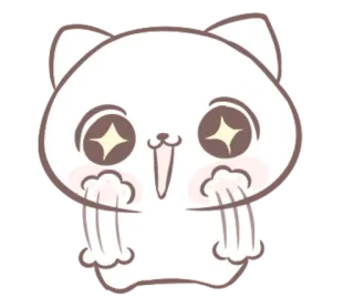 🤩 gato, fofo, desenho animado, kawaii, animal, adesivo telegram sticker