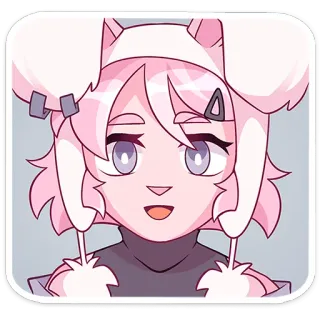 🤩 动漫, 贴纸, 卡通, 女孩, 兔子, 粉色, 卡哇伊, 角色 whatsapp sticker
