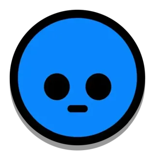😶 Emoji, Niebieski, Koło, Twarz, Wyraz telegram sticker