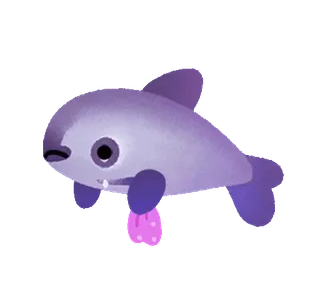 🐬 cá heo, dễ thương, động vật, biển, kawaii telegram sticker
