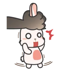 😰 thỏ, tay, hoạt hình, động vật telegram sticker