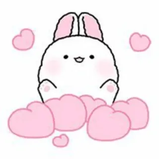 🐇 Hase, Kaninchen, Kawaii, Süß, Herzen, Liebe, Aufkleber telegram sticker