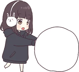 ❄️ anime, chibi, kawaii, cute, girl, bunny, sticker, manga telegram sticker