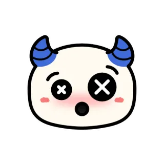 😵 diablo, lindo, kawaii, demonio, expresión, pegatina telegram sticker