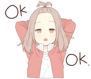 🆗 Ok ok. ok, anime, approvazione, carino, cartone animato, accordo telegram sticker