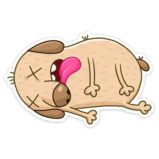 🤪 cane, cartone animato, morto, adesivo, animale, umorismo, giocoso whatsapp sticker