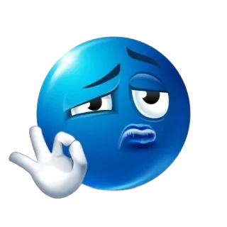 👌 Emoji, Ok, Azul, Rosto, Mão, Gesto whatsapp sticker