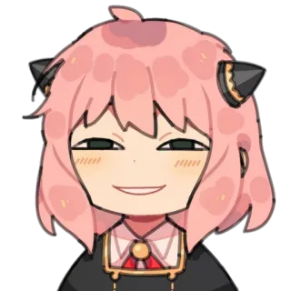 😈 Anya Forger Spy x Family Anime, Spy x Family, Anya Forger, Cartoon, Niedlich, Pinke Haare, ESP, Telepathie telegram sticker