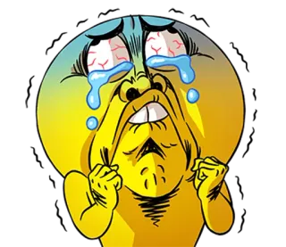 😰 khóc, buồn, cảm xúc, nước mắt, hoạt hình, vàng telegram sticker