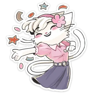 ☺️ 猫, かわいい, ステッカー, 漫画, キャラクター telegram sticker