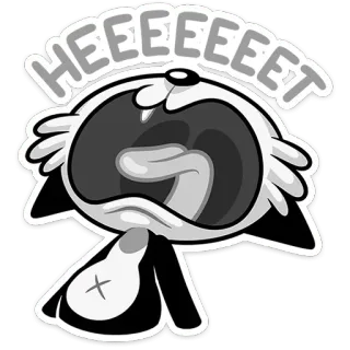 🗣 HEEEEEEET cartoon, cat, yelling, expression, comic, sticker telegram sticker