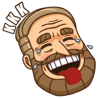 😂 KKK Emoji, Lachen, Cartoon, Bart, Lustig telegram sticker