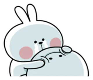 😭 заяц, грустный, плачущий, милый, кролик telegram sticker