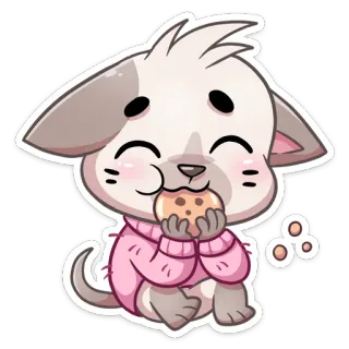 🍪 animal, cachorro, biscoito, fofo, desenho animado, animal de estimação whatsapp sticker