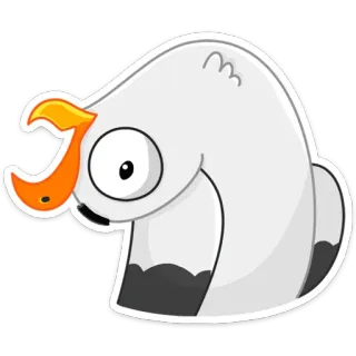 🌚 gaivota, pássaro, animal, desenho animado, adesivo telegram sticker