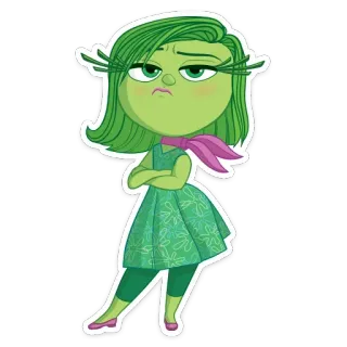 🙄 Disgust Inside Out Disgust, Inside Out, cartoon, animated, green, emotion, character telegram sticker