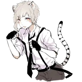 😽 Atsushi Nakajima Bungou Stray Dogs Anime, Manga, Tiger, Süß, Kawaii telegram sticker