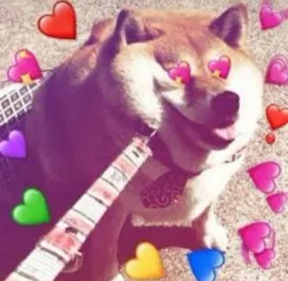 😍 hond, shiba inu, hartjesogen, liefde, schattig, doge, meme telegram sticker