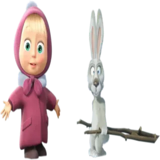 Маша и медведь @StikerDi whatsapp stickers