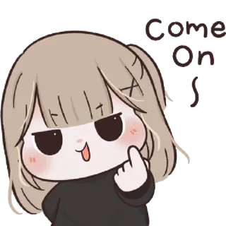 🥺 Come on! Kreskówka, Anime, Manga, Zapraszający, Gest telegram sticker