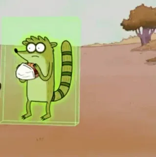 👾 Rigby Regular Show cartoon, raccoon, animated, Regular Show, Rigby whatsapp sticker