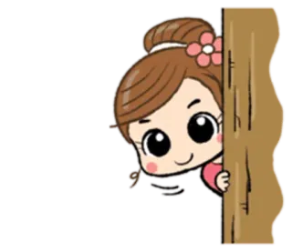 🙇 desenho animado, menina, escondendo, tímida, fofa telegram sticker