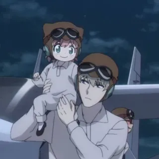 🥜 Anime, Spy Family, Anya Forger, Loid Forger, Rodzina, Pilot, Samolot telegram sticker