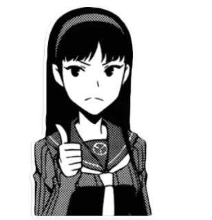 👍 Anime, Cô gái, Đồng phục học sinh, Giơ ngón tay cái, Manga telegram sticker