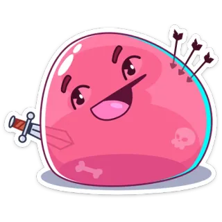 😏 Schleim, Pfeil, Schwert, Schädel, Monster, Fantasy, Spiel, Cartoon whatsapp sticker