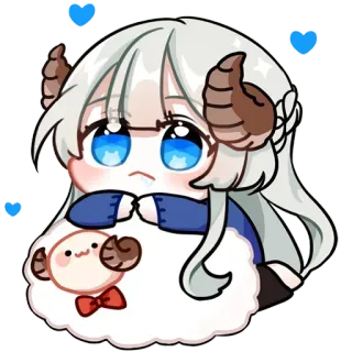 💗 อนิเมะ, แกะ, น่ารัก, การ์ตูน, จิบิ, คาวาอิ telegram sticker
