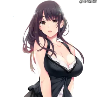 ☺️ Anime, gadis, gaun, rambut hitam, cantik telegram sticker