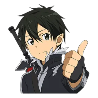 👍 Kirito Sword Art Online anime, kirito, sword art online, thumbs up telegram sticker