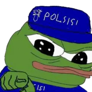 👮 Pepe the Frog POLSISI Pepe, frog, meme, police telegram sticker