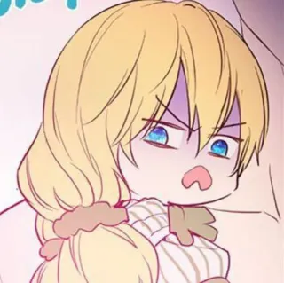 💫 Anime, Manga, Dibujos animados, Enojado, Chibi, Pelo rubio telegram sticker