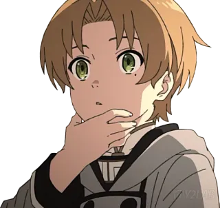 🤔 애니메이션, 소년, 충격, 놀람, 만화 telegram sticker