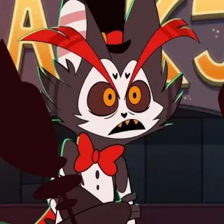🌟 Husker Hazbin Hotel 고양이, 악마, 화난, 만화, 애니메이션, 허스커, Hazbin Hotel telegram sticker